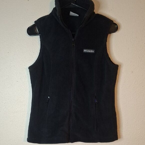 Columbia Black Fleece Vest Sleeveless Layer size small - Picture 1 of 7
